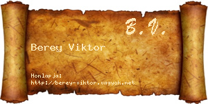 Berey Viktor névjegykártya
